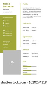 Green Simply and Clear CV Resume Design Template