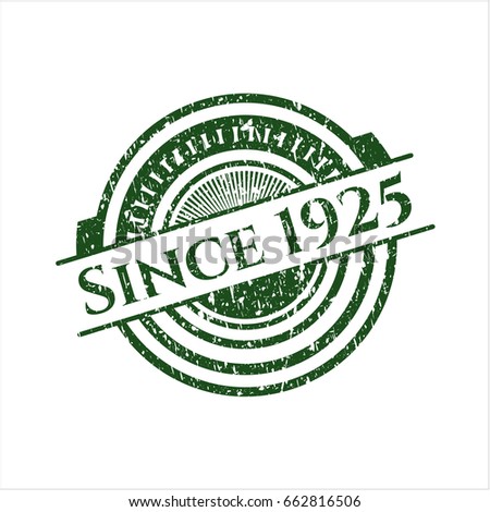 Green Since 1925 distressed rubber stamp with grunge texture