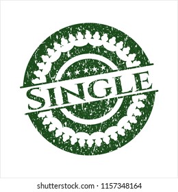 Green Single distressed rubber stamp with grunge texture