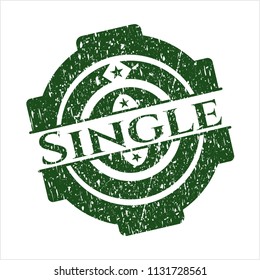 Green Single rubber stamp with grunge texture