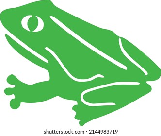 Green sitting Frog or Toad.