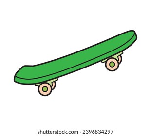 Green Skateboard Icon Vector Illustration