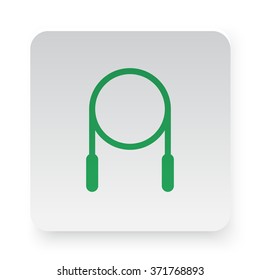Green Skipping Rope icon in circle on white app button