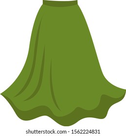 Green skirt, illustration, vector on white background.