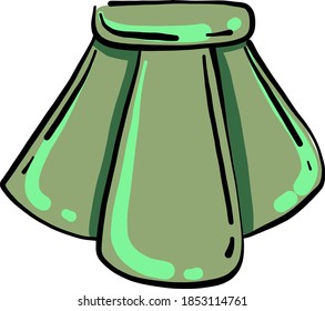 Green skirt, illustration, vector on white background