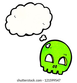 green skull cartoon symbol