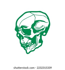 green skull illustration concept vector