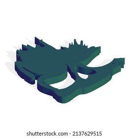 Green skull nature 3D vector design art