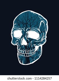 GREEN SKULL SCARY
