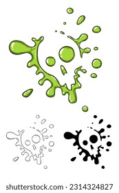 green Skull Splash silhouette vector illustration