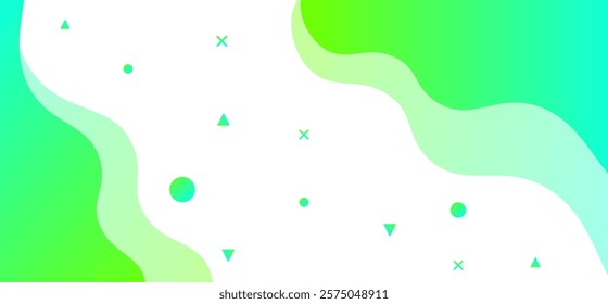 Green and sky blue abstract gradient colour wave pattern shape and geometric rounded shapes pattern vector illustration eps10. Perfect for modern projects basktop wallpaper banner poster.