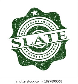 Green Slate rubber grunge texture stamp. 
