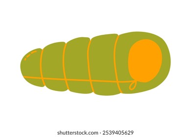 Green sleeping bag illustration. simple camping gear for outdoor adventures.