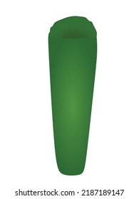 Green sleeping bag. vector illustration