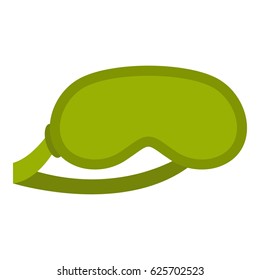 Green sleeping mask icon flat isolated on white background vector illustration