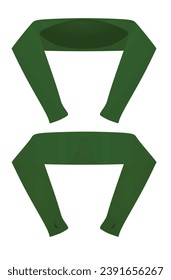 Guantes de manga verde. ilustración vectorial