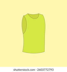 Green sleeveless shirt vector illustration. Fashion apparel