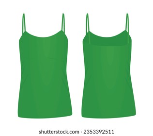 Green sleeveless t shirt. vector illustration