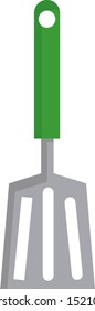 Green slice, illustration, vector on white background.
