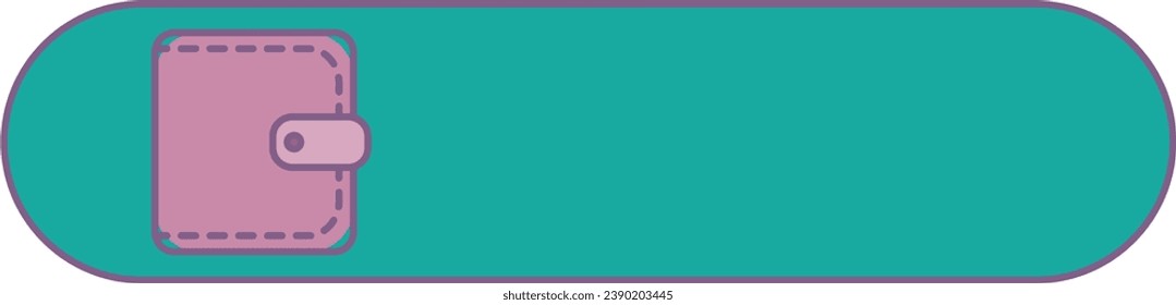 Green slider toggle with closed wallet symbol. On off and control options switcher, digital panel element of modern multimedia device. Stroke outline vector icon isolated on white background