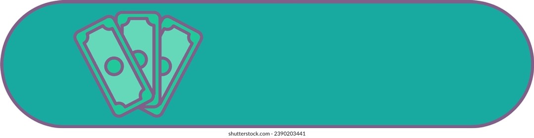 Green slider toggle with dollar bills stack symbol. On off and control options switcher, digital panel element of modern multimedia device. Stroke outline vector icon isolated on white background