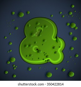 Green slime 'and' character, vector