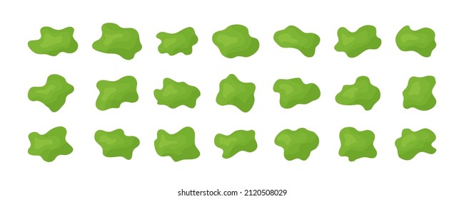 Green slime, blob organic irregular shape vector icon, goo mucus isolated on white background. Random simple illustration