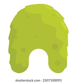 Green slime dripping down forming a letter of the alphabet