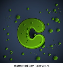 Green slime font, vector