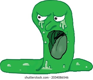 Green Slime Ghoul with Aghast Expression