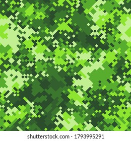 Green slime halftones pixel clouds seamless pattern vector background texture. Abstract geometric decorative pixelart pattern for business presentations, web template, banner or flyer.