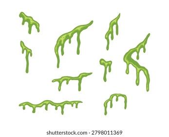 Green Slime and Liquid Drips Set illustration