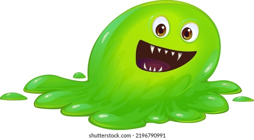 Green slime monster.Halloween detail.Vector illustration.