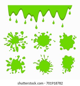 Green slime. Paint drop. Vector illustration