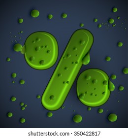 Green slime percent, vector
