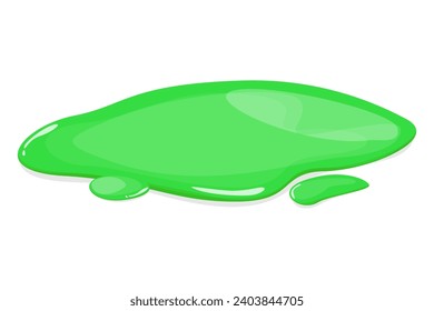 Green slime puddle vector isolated. Illustration of green splatter. Poisonous radioactive liquid.