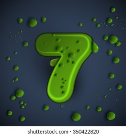 Green slime seven, vector