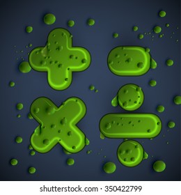 Green slime signs, vector