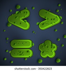 Green slime signs, vector