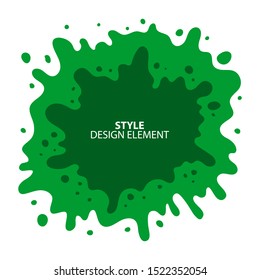 Green slime splash blot. Slime blot isolated on white background. Vector green abstract shape