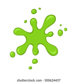 Green slime splash blot. Slime blot isolated on white background. Vector green abstract shape