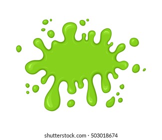 Green slime splash blot. Slime blot isolated on white background. Vector green abstract shape