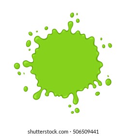 Green slime splash blot. Slime blot isolated on white background. Vector green abstract shape