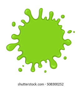 Green slime splash blot. Slime blot isolated on white background. Vector green abstract shape