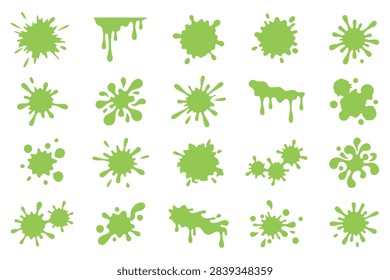 green slime splash flat illustration