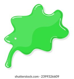 Green slime splatter vector isolated. Illustration of green puddle. Poisonous radioactive liquid.