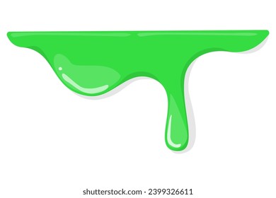 Green slime splatter vector isolated. Illustration of green puddle. Poisonous radioactive liquid.