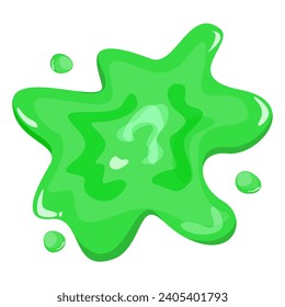 Green slime splatter vector isolated. Illustration of green puddle. Poisonous radioactive liquid.