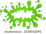 Green slime splattering on a white background, creating a vibrant and gooey visual effect, perfect for representing anything sticky, messy, or playful