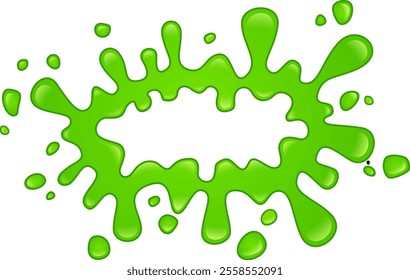 Green slime splattering on a white background, creating a vibrant and gooey visual effect, perfect for representing anything sticky, messy, or playful